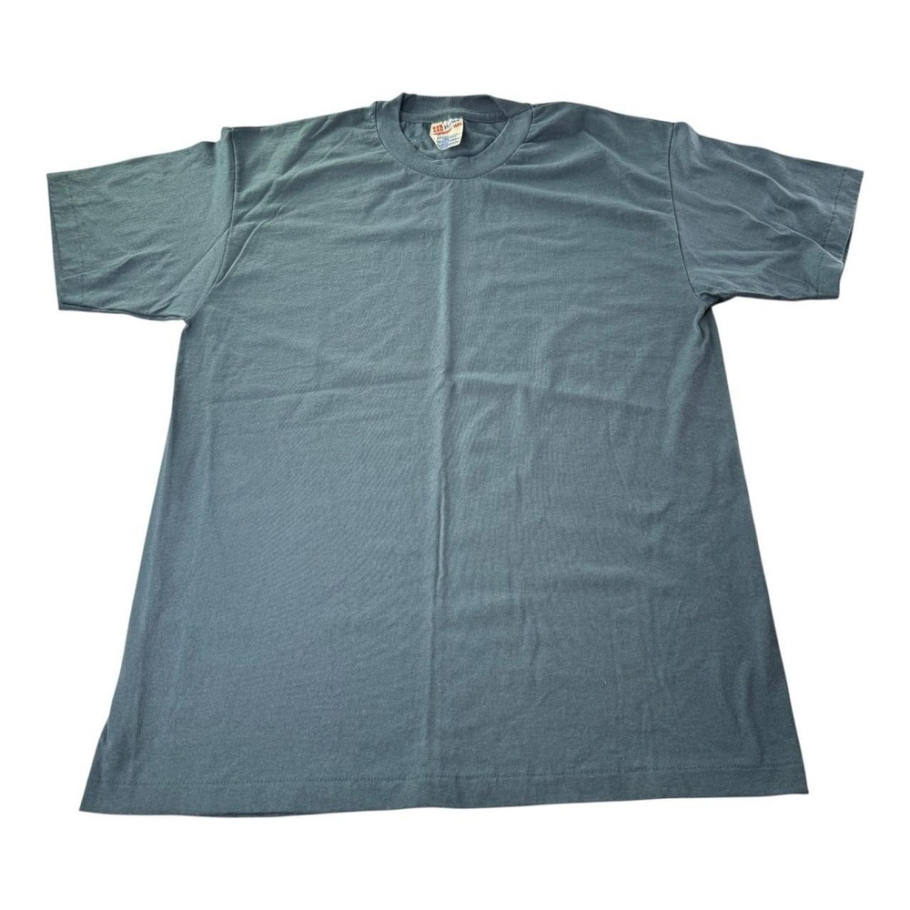 Vintage Hanes Heavyweight 50/50 Blank Gray T Shirt Adult Large USA Made Fabric